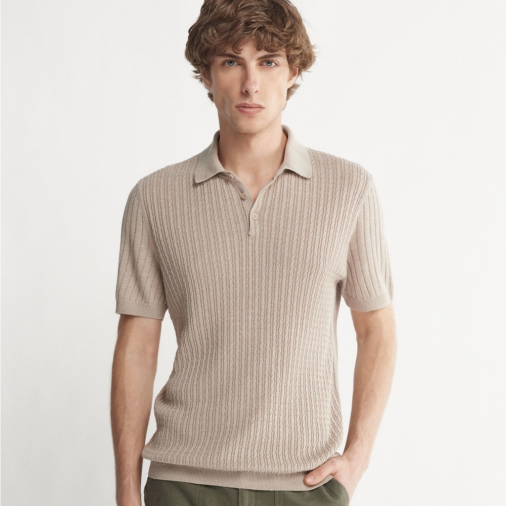 Men's Beige Polo Shirt